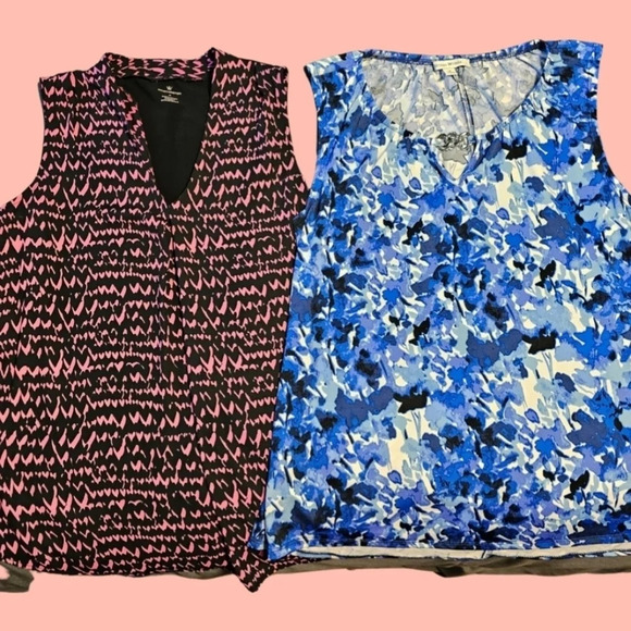 2 Sleeveless tops Worthington and Studio Works sz med - Picture 1 of 6